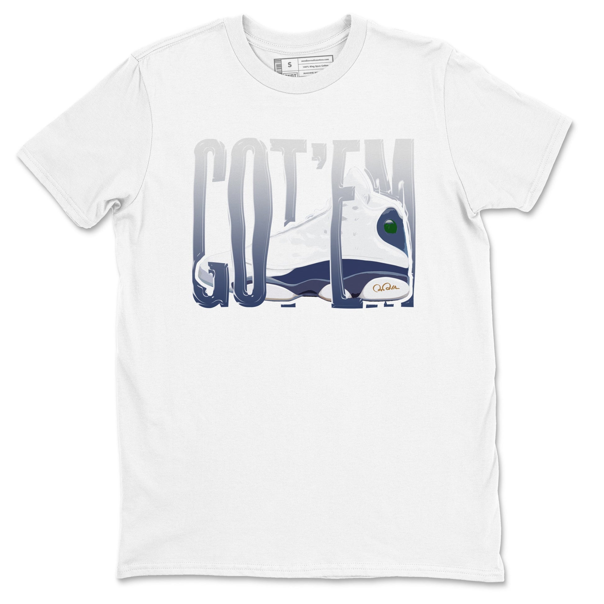 13s Midnight Navy shirts to match jordans Wiggling Gotem sneaker match tees Air Jordan 13 Midnight Navy match shoes to clothes SNRT Sneaker Tees unisex cotton White 2 shirts