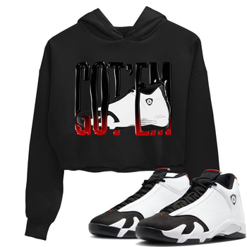 14s Black Toe shirts to match jordans Wiggling Gotem graphic tees Air Jordan 14 Black Toe t shirts to match sneakers SNRT Sneaker Tees unisex cotton Black 1 crop tee
