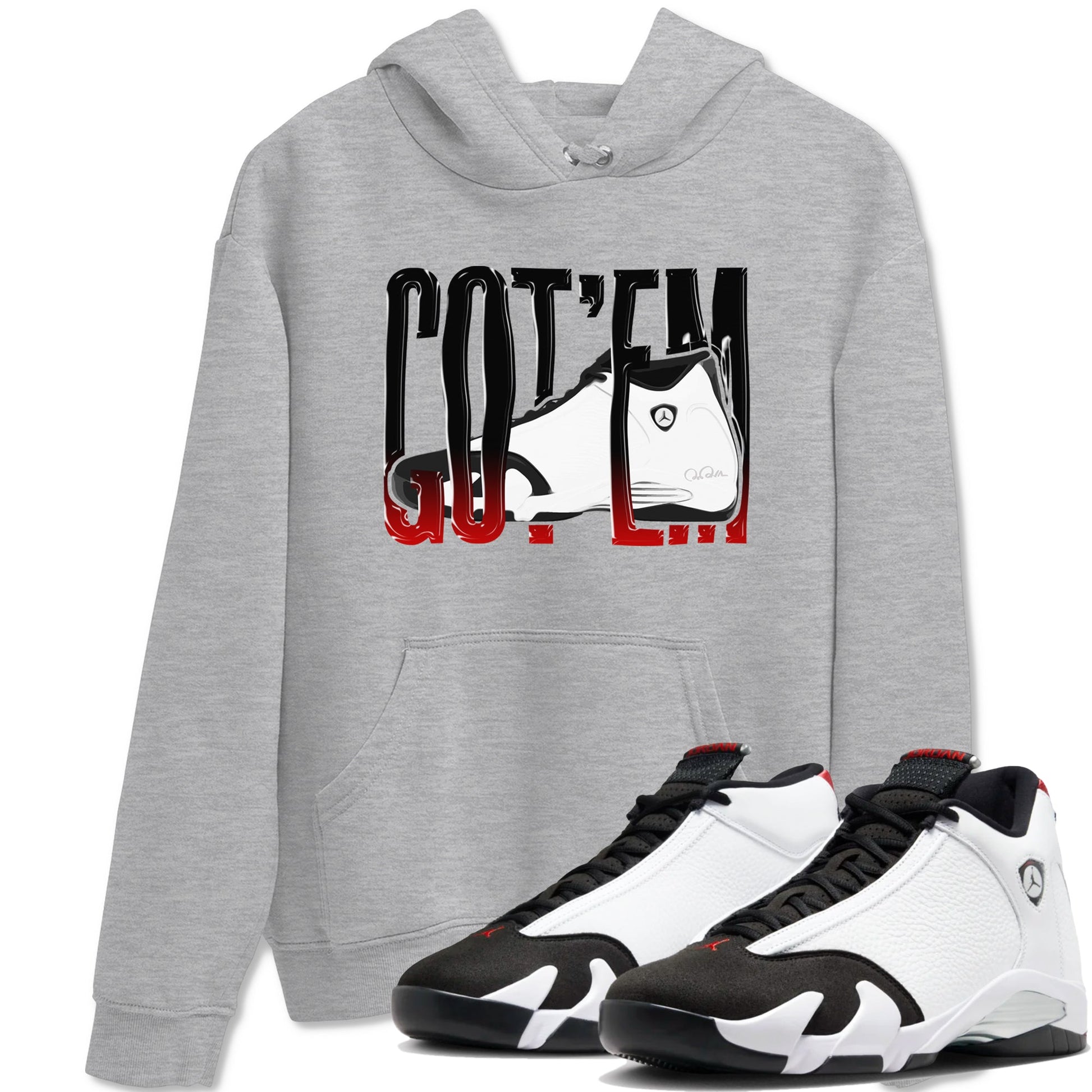 14s Black Toe shirts to match jordans Wiggling Gotem graphic tees Air Jordan 14 Black Toe t shirts to match sneakers SNRT Sneaker Tees unisex cotton Heather Grey 1 shirts