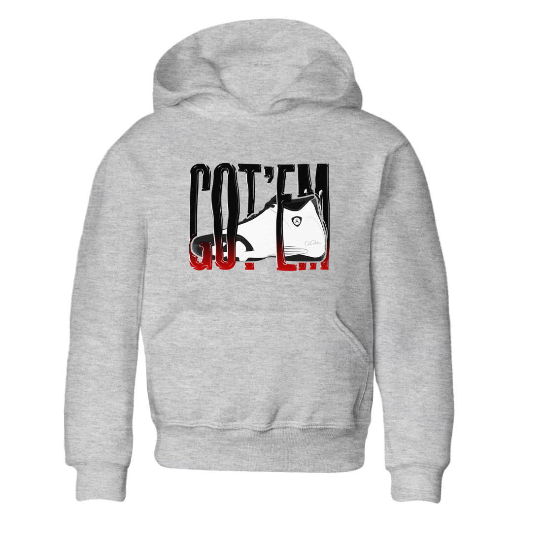 14s Black Toe shirts to match jordans Wiggling Gotem graphic tees Air Jordan 14 Black Toe t shirts to match sneakers SNRT Sneaker Tees Youth Baby Heather Grey 2 tee