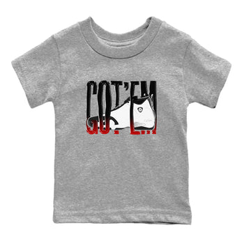 14s Black Toe shirts to match jordans Wiggling Gotem graphic tees Air Jordan 14 Black Toe t shirts to match sneakers SNRT Sneaker Tees Youth Baby Heather Grey 2 tee