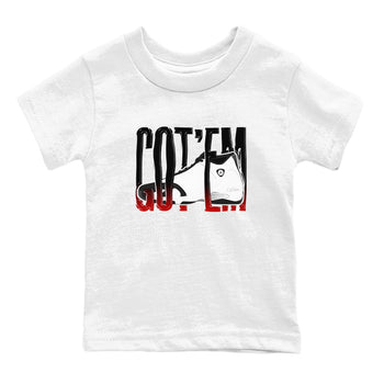 14s Black Toe shirts to match jordans Wiggling Gotem graphic tees Air Jordan 14 Black Toe t shirts to match sneakers SNRT Sneaker Tees Youth Baby White 2 tee