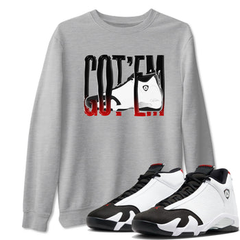 14s Black Toe shirts to match jordans Wiggling Gotem graphic tees Air Jordan 14 Black Toe t shirts to match sneakers SNRT Sneaker Tees unisex cotton Heather Grey 1 shirts