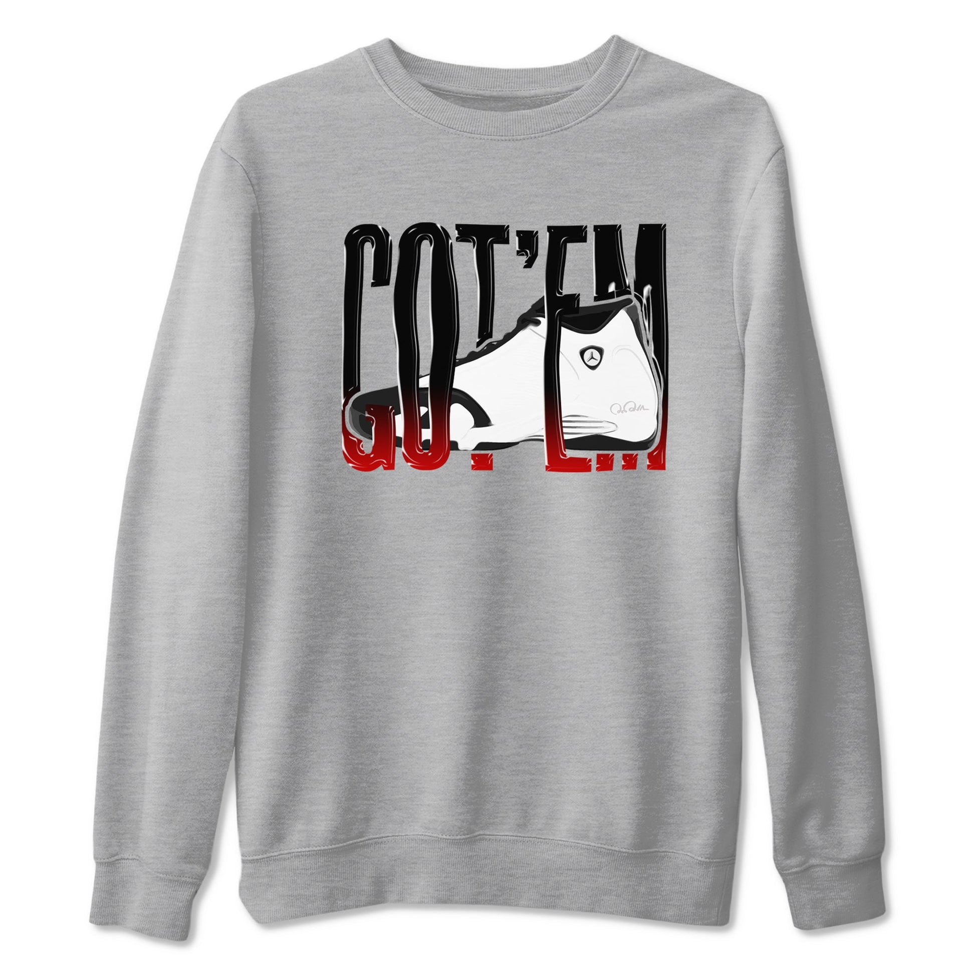 14s Black Toe shirts to match jordans Wiggling Gotem graphic tees Air Jordan 14 Black Toe t shirts to match sneakers SNRT Sneaker Tees unisex cotton Heather Grey 2 shirts