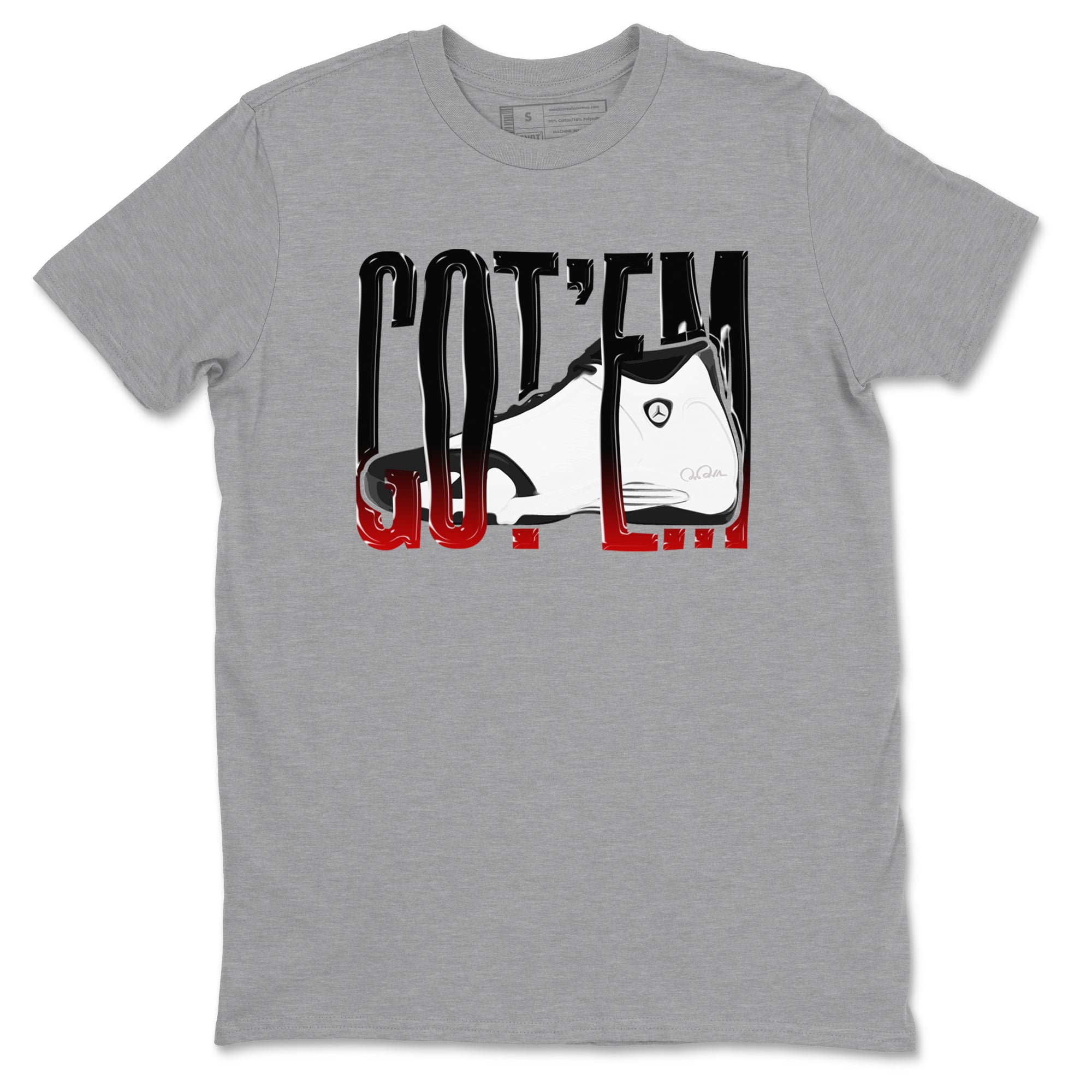 14s Black Toe shirts to match jordans Wiggling Gotem graphic tees Air Jordan 14 Black Toe t shirts to match sneakers SNRT Sneaker Tees unisex cotton Heather Grey 2 shirts