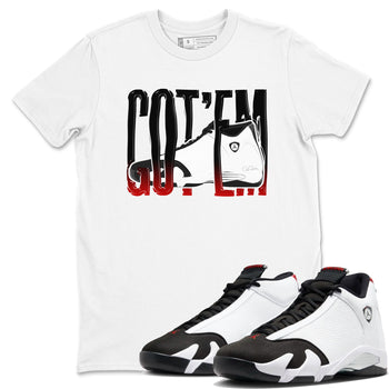 14s Black Toe shirts to match jordans Wiggling Gotem graphic tees Air Jordan 14 Black Toe t shirts to match sneakers SNRT Sneaker Tees unisex cotton White 1 shirts
