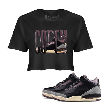 3s A Ma Maniere x Black shirts to match jordans Wiggling Gotem sneaker match tees A Ma Maniere x Air Jordan 3 _hile You Were Sleeping_neaker Release Tees unisex cotton Black 1 Crop Shirts