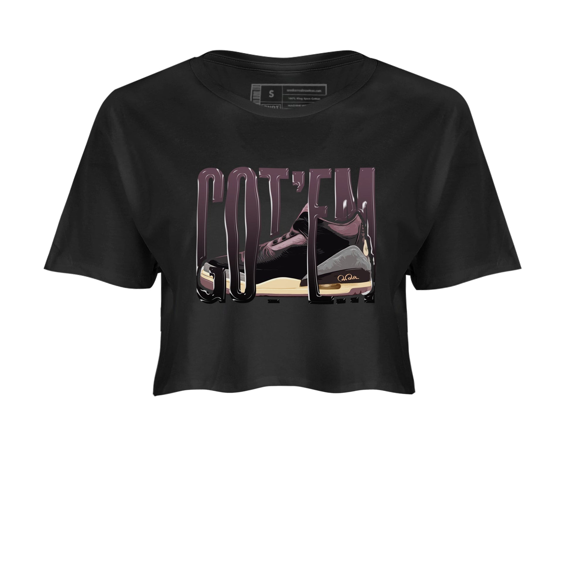3s A Ma Maniere x Black shirts to match jordans Wiggling Gotem sneaker match tees A Ma Maniere x Air Jordan 3 _hile You Were Sleeping_neaker Release Tees unisex cotton Black 2 Crop Shirts
