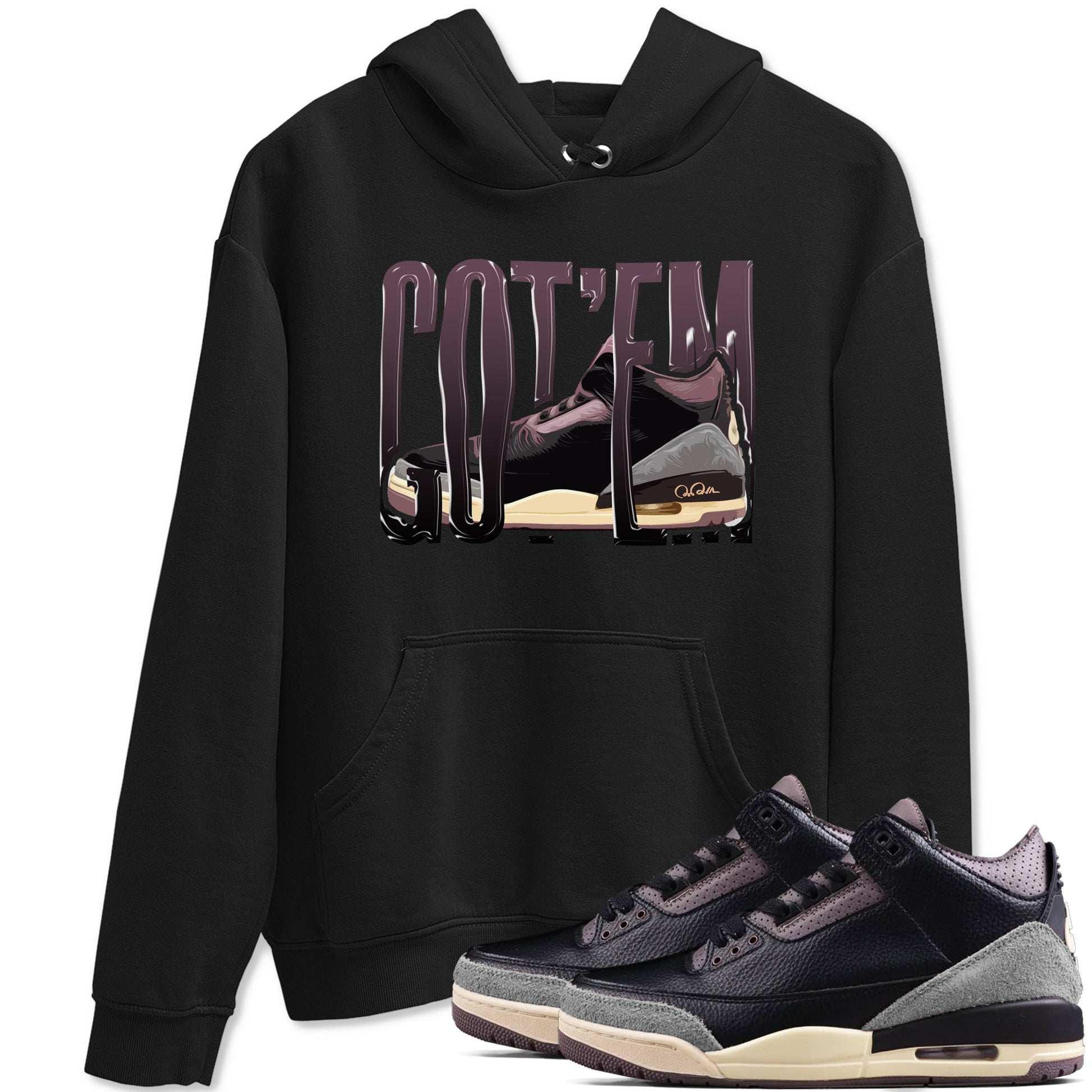3s A Ma Maniere x Black shirts to match jordans Wiggling Gotem sneaker match tees A Ma Maniere x Air Jordan 3 _hile You Were Sleeping_neaker Release Tees unisex cotton Black 1 crew neck shirts