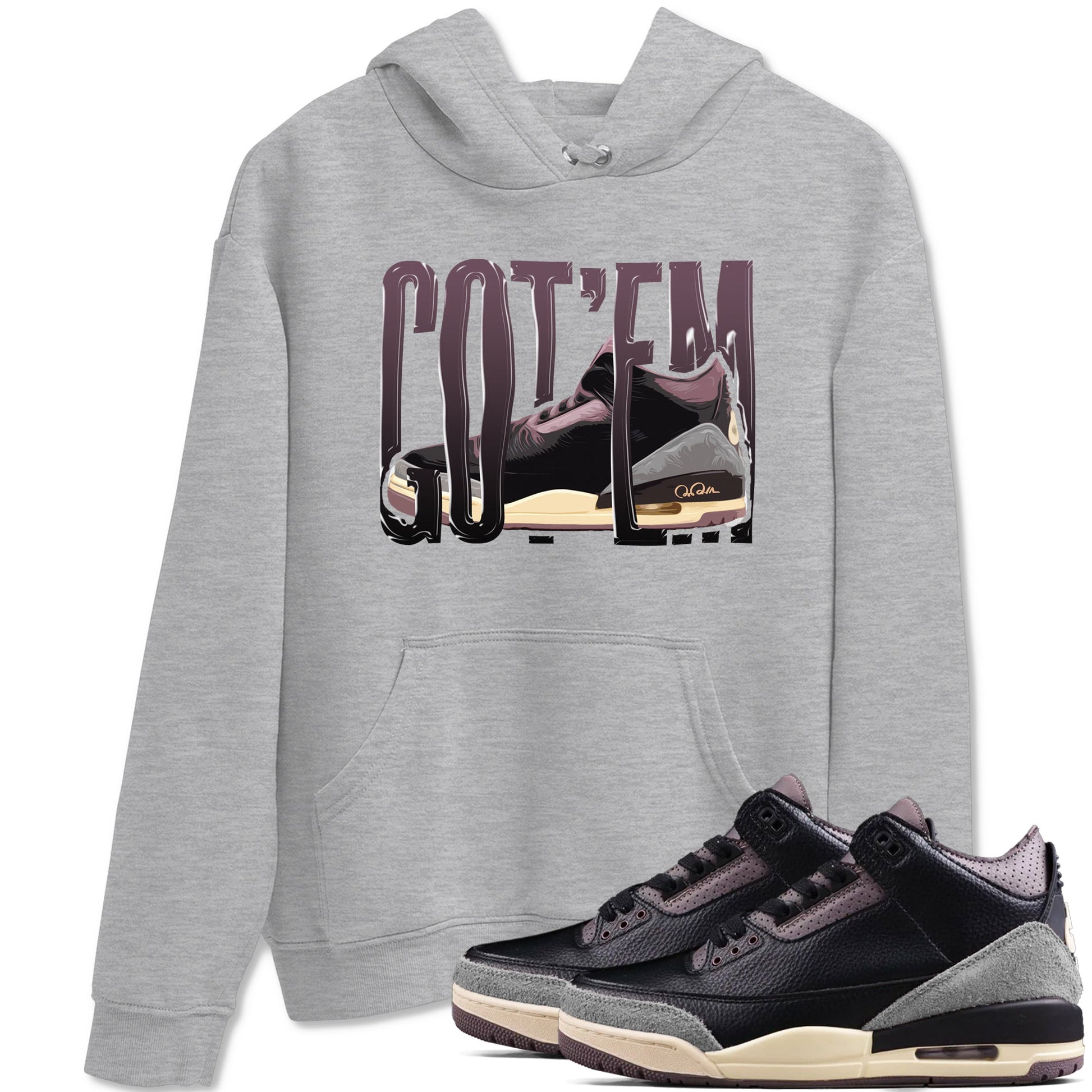 3s A Ma Maniere x Black shirts to match jordans Wiggling Gotem sneaker match tees A Ma Maniere x Air Jordan 3 _hile You Were Sleeping_neaker Release Tees unisex cotton Heather Grey 1 crew neck shirts