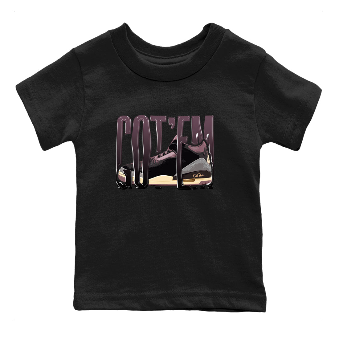 3s A Ma Maniere x Black shirts to match jordans Wiggling Gotem sneaker match tees A Ma Maniere x Air Jordan 3 _hile You Were Sleeping_neaker Release Tees Youth Baby Black 2 crew neck shirts