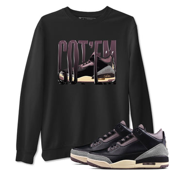 3s A Ma Maniere x Black shirts to match jordans Wiggling Gotem sneaker match tees A Ma Maniere x Air Jordan 3 _hile You Were Sleeping_neaker Release Tees unisex cotton Black 1 crew neck shirts