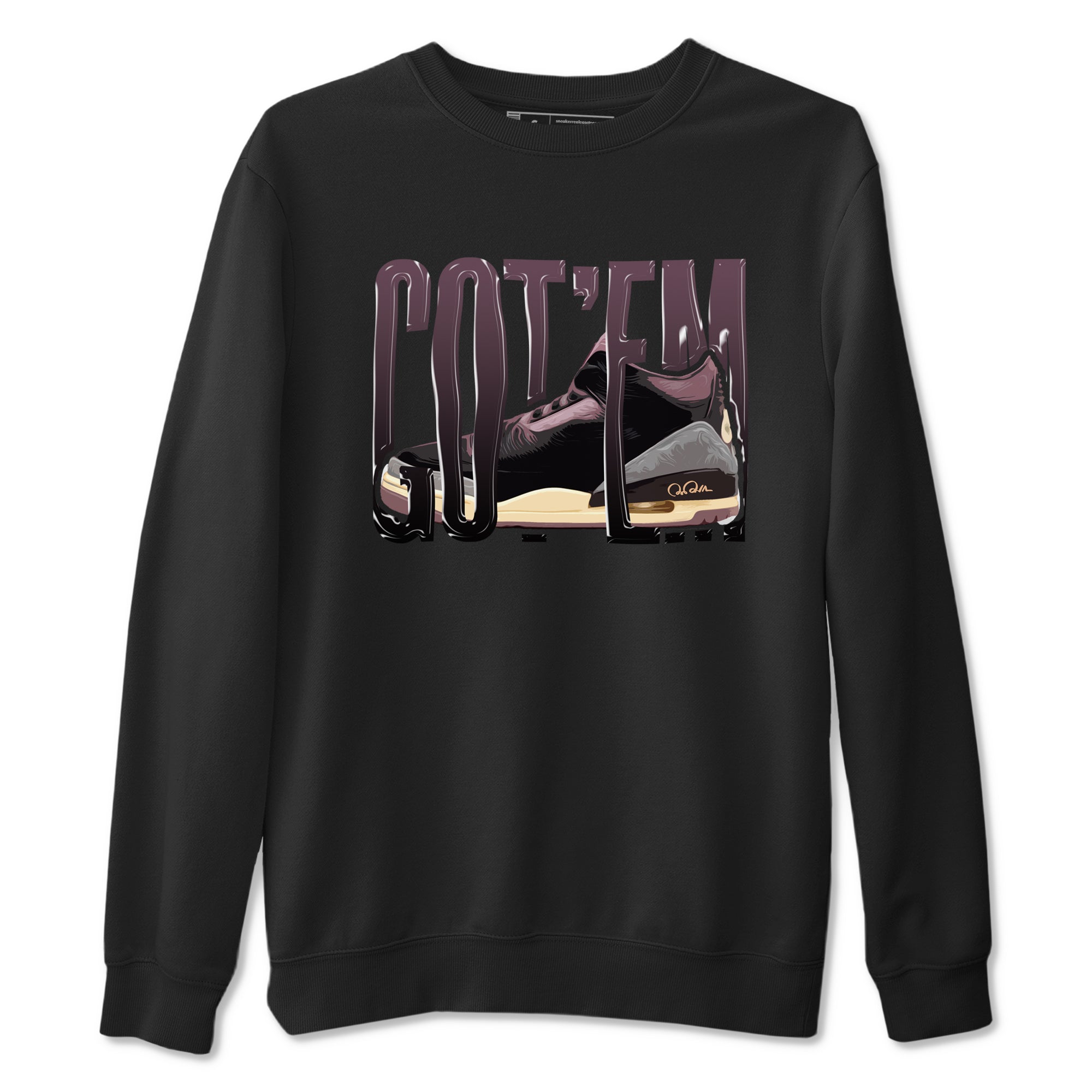 3s A Ma Maniere x Black shirts to match jordans Wiggling Gotem sneaker match tees A Ma Maniere x Air Jordan 3 _hile You Were Sleeping_neaker Release Tees unisex cotton Black 2 crew neck shirts