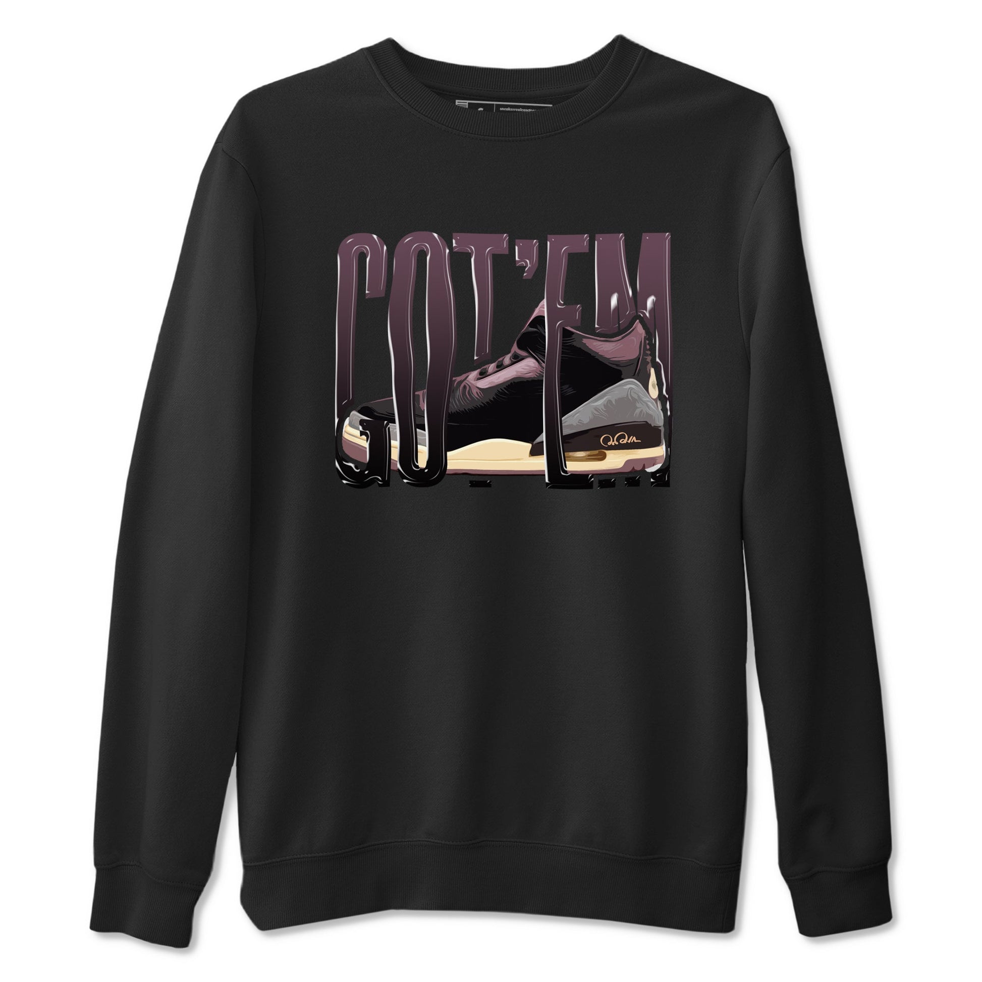 3s A Ma Maniere x Black shirts to match jordans Wiggling Gotem sneaker match tees A Ma Maniere x Air Jordan 3 _hile You Were Sleeping_neaker Release Tees unisex cotton Black 2 crew neck shirts