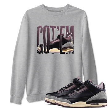 3s A Ma Maniere x Black shirts to match jordans Wiggling Gotem sneaker match tees A Ma Maniere x Air Jordan 3 _hile You Were Sleeping_neaker Release Tees unisex cotton Heather Grey 1 crew neck shirts