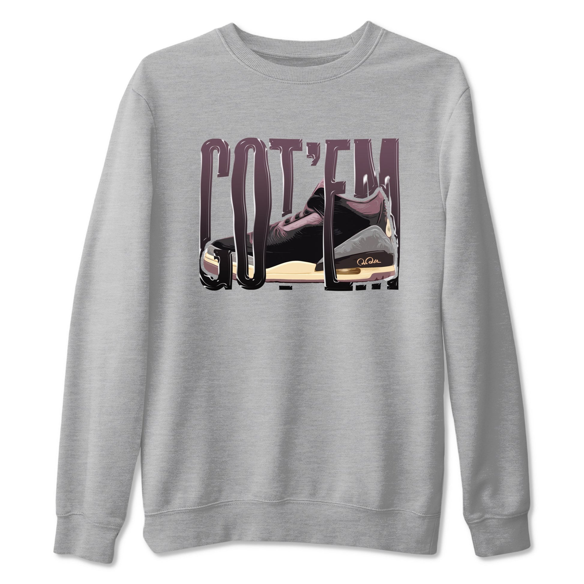 3s A Ma Maniere x Black shirts to match jordans Wiggling Gotem sneaker match tees A Ma Maniere x Air Jordan 3 _hile You Were Sleeping_neaker Release Tees unisex cotton Heather Grey 2 crew neck shirts
