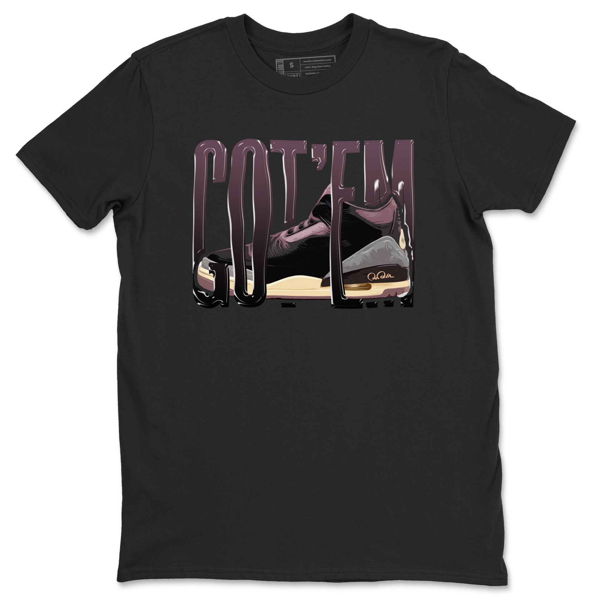3s A Ma Maniere x Black shirts to match jordans Wiggling Gotem sneaker match tees A Ma Maniere x Air Jordan 3 _hile You Were Sleeping_neaker Release Tees unisex cotton Black 2 crew neck shirts