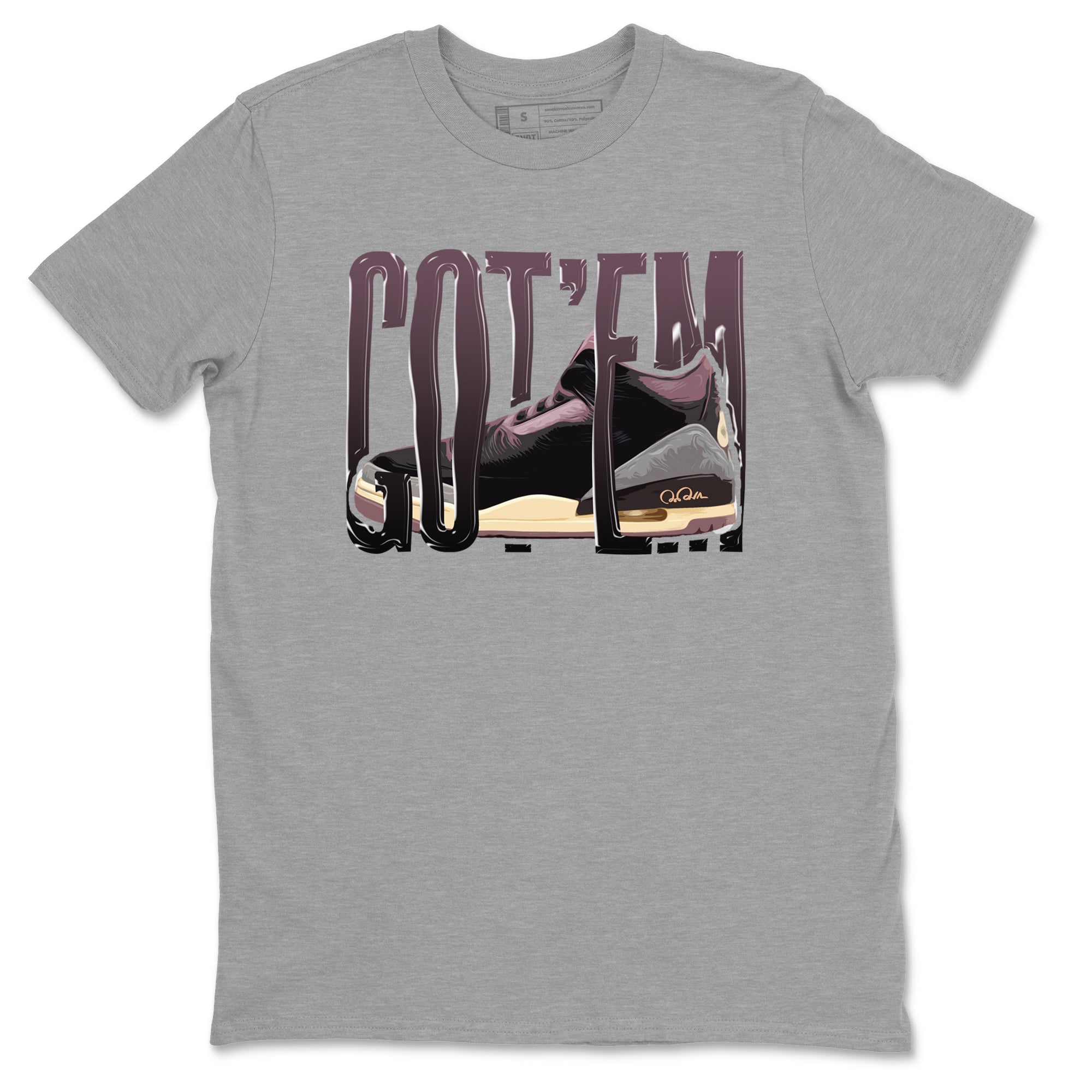 3s A Ma Maniere x Black shirts to match jordans Wiggling Gotem sneaker match tees A Ma Maniere x Air Jordan 3 _hile You Were Sleeping_neaker Release Tees unisex cotton Heather Grey 2 crew neck shirts