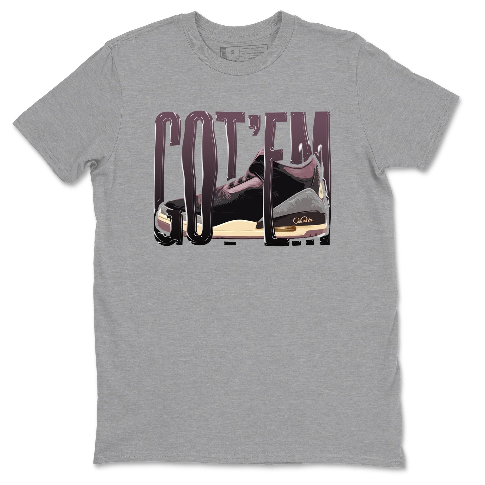 3s A Ma Maniere x Black shirts to match jordans Wiggling Gotem sneaker match tees A Ma Maniere x Air Jordan 3 _hile You Were Sleeping_neaker Release Tees unisex cotton Heather Grey 2 crew neck shirts
