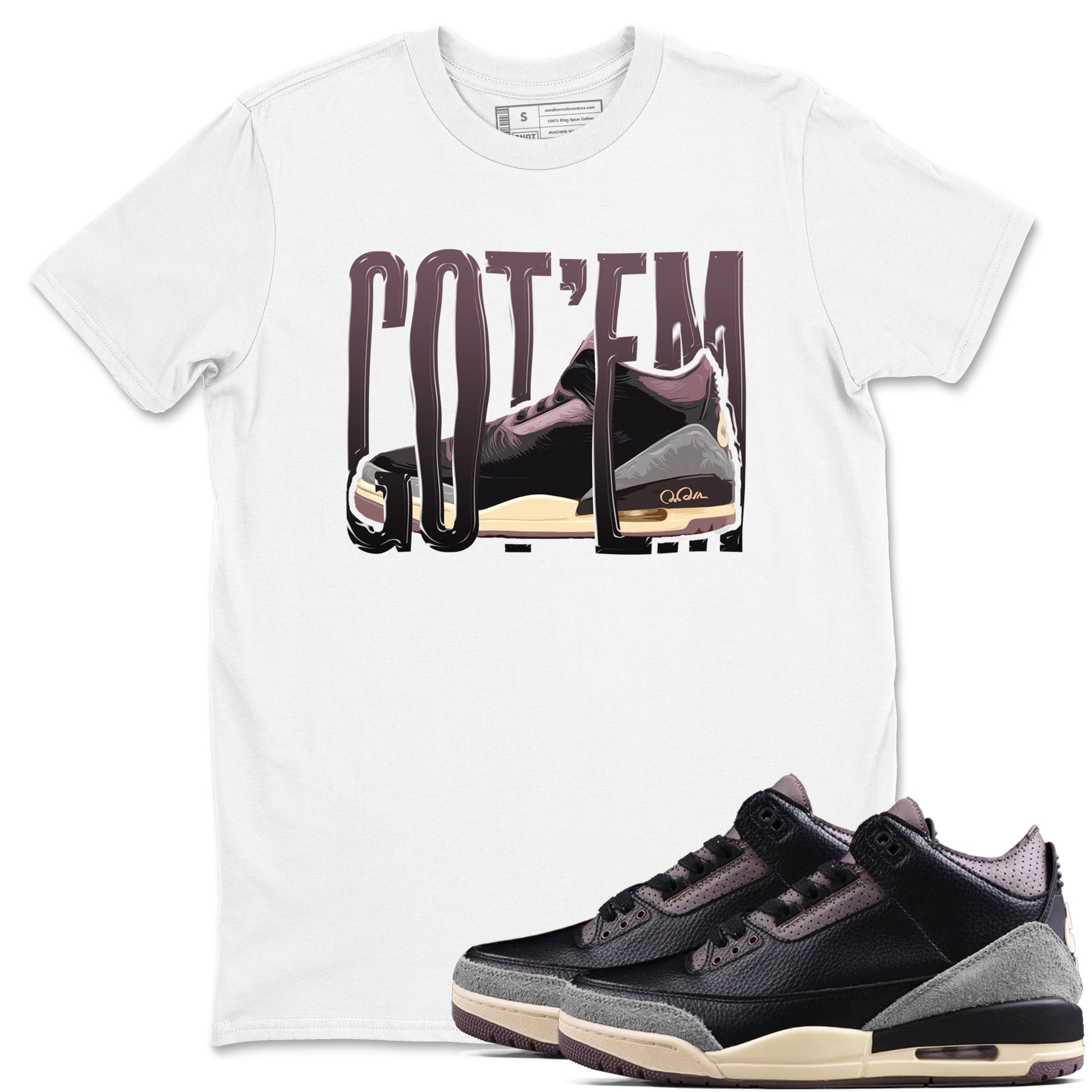 3s A Ma Maniere x Black shirts to match jordans Wiggling Gotem sneaker match tees A Ma Maniere x Air Jordan 3 _hile You Were Sleeping_neaker Release Tees unisex cotton White 1 crew neck shirts