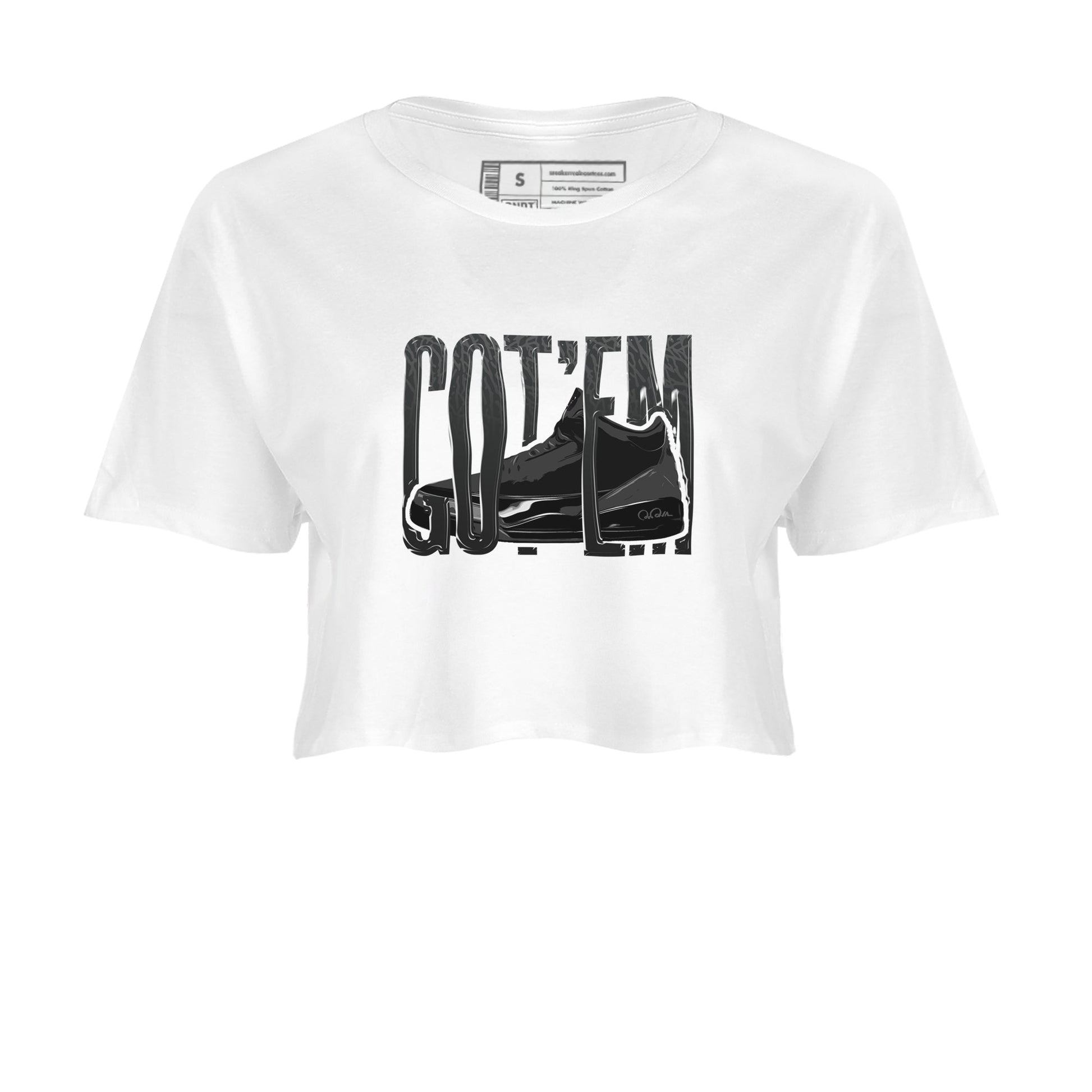 Air Jordan 3 Black Cat shirts to match jordans Wiggling Gotem sneaker tees 3s Retro Black Cat best t-shirts to wear with jordans SNRT Sneaker Tees unisex cotton White 2 crop tee