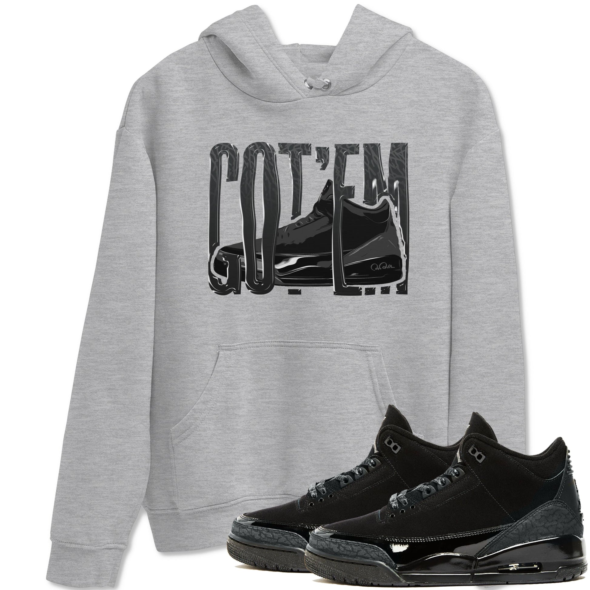 Air Jordan 3 Black Cat shirts to match jordans Wiggling Gotem sneaker tees 3s Retro Black Cat best t-shirts to wear with jordans SNRT Sneaker Tees unisex cotton Heather Grey 1 shirts