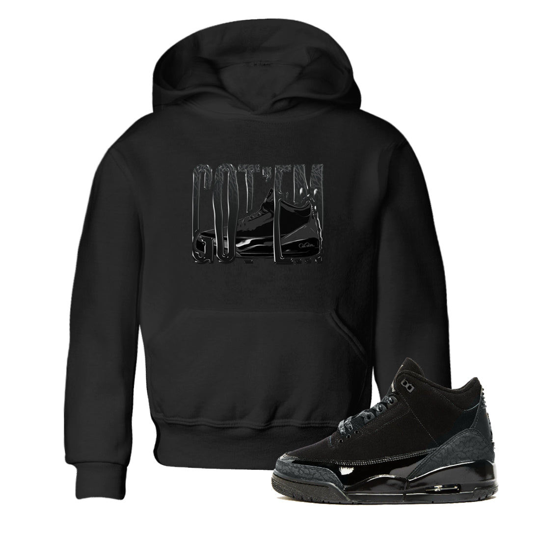 Air Jordan 3 Black Cat shirts to match jordans Wiggling Gotem sneaker tees 3s Retro Black Cat best t-shirts to wear with jordans SNRT Sneaker Tees Youth Baby Black 1 tee