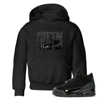 Air Jordan 3 Black Cat shirts to match jordans Wiggling Gotem sneaker tees 3s Retro Black Cat best t-shirts to wear with jordans SNRT Sneaker Tees Youth Baby Black 1 tee