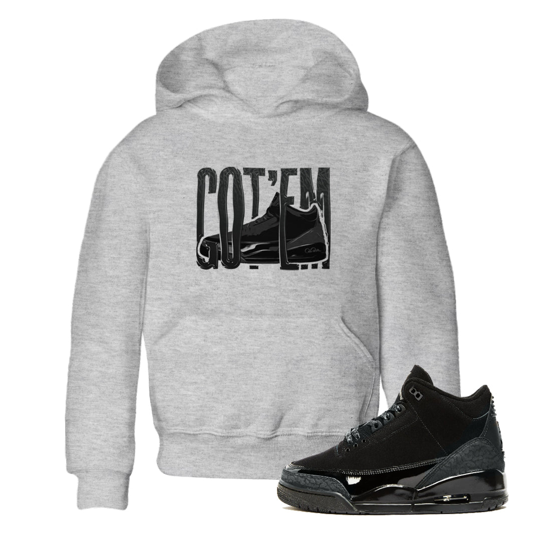 Air Jordan 3 Black Cat shirts to match jordans Wiggling Gotem sneaker tees 3s Retro Black Cat best t-shirts to wear with jordans SNRT Sneaker Tees Youth Baby Heather Grey 1 tee