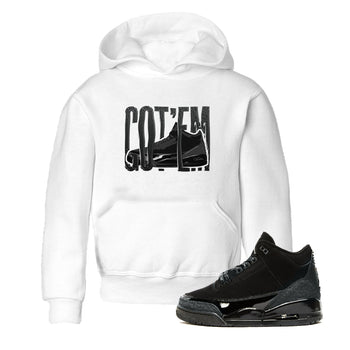Air Jordan 3 Black Cat shirts to match jordans Wiggling Gotem sneaker tees 3s Retro Black Cat best t-shirts to wear with jordans SNRT Sneaker Tees Youth Baby White 1 tee