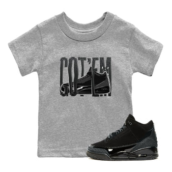 Air Jordan 3 Black Cat shirts to match jordans Wiggling Gotem sneaker tees 3s Retro Black Cat best t-shirts to wear with jordans SNRT Sneaker Tees Youth Baby Heather Grey 1 tee