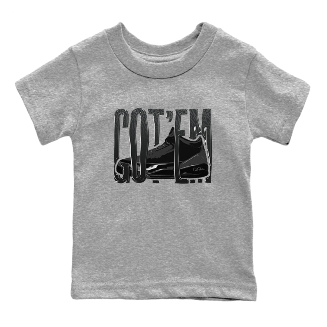 Air Jordan 3 Black Cat shirts to match jordans Wiggling Gotem sneaker tees 3s Retro Black Cat best t-shirts to wear with jordans SNRT Sneaker Tees Youth Baby Heather Grey 2 tee