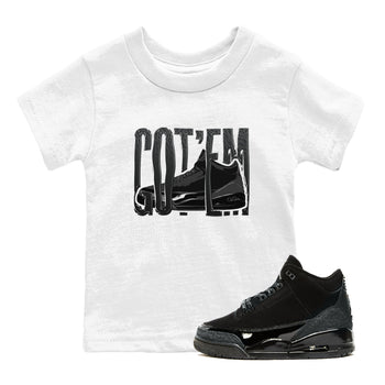 Air Jordan 3 Black Cat shirts to match jordans Wiggling Gotem sneaker tees 3s Retro Black Cat best t-shirts to wear with jordans SNRT Sneaker Tees Youth Baby White 1 tee