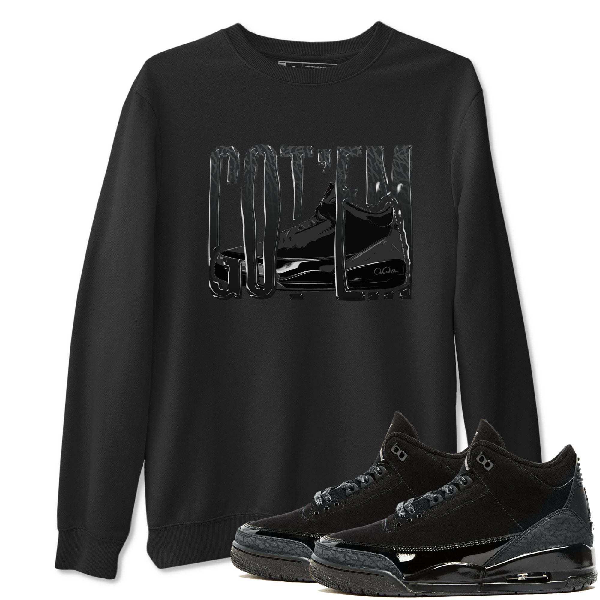 Air Jordan 3 Black Cat shirts to match jordans Wiggling Gotem sneaker tees 3s Retro Black Cat best t-shirts to wear with jordans SNRT Sneaker Tees unisex cotton Black 1 shirts