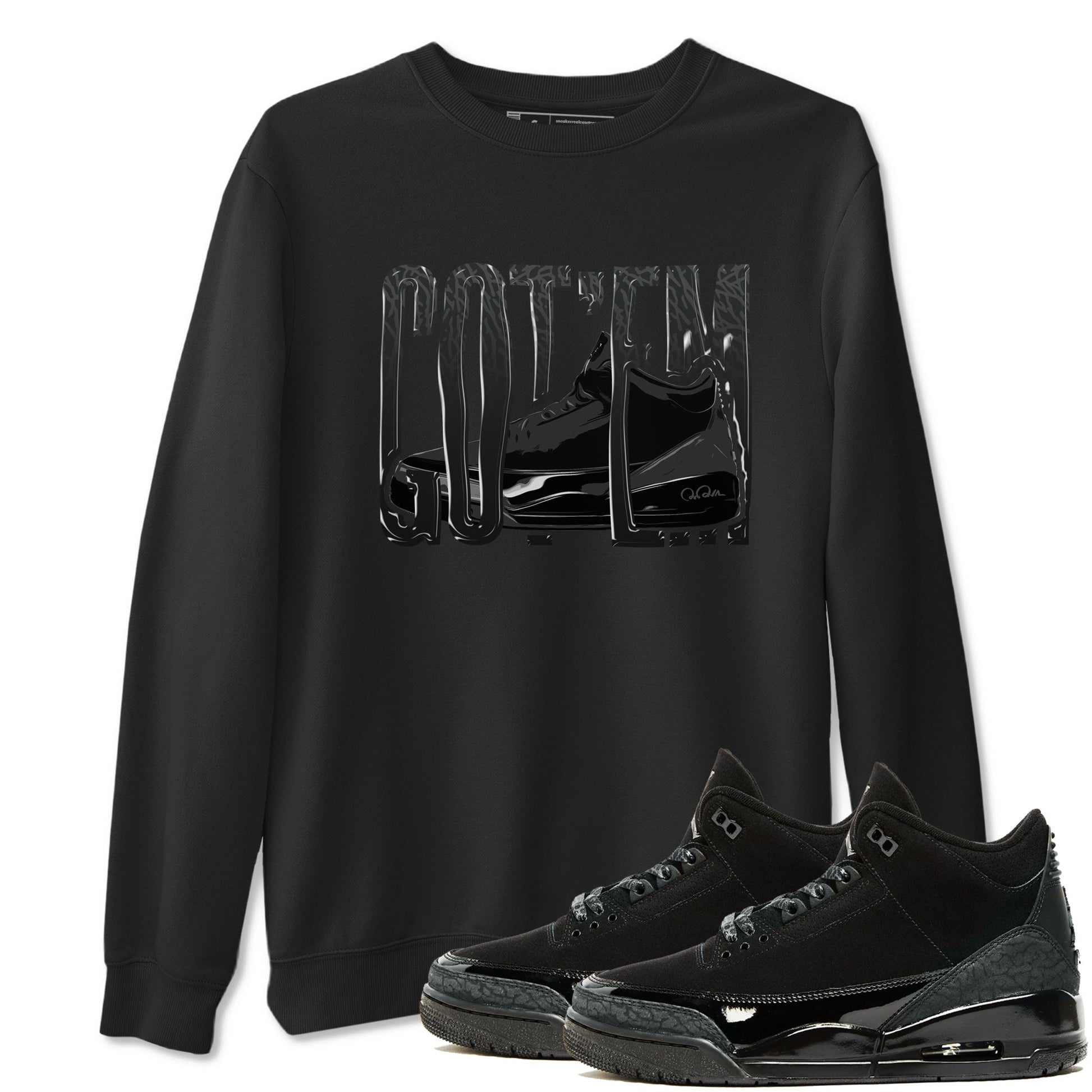 Air Jordan 3 Black Cat shirts to match jordans Wiggling Gotem sneaker tees 3s Retro Black Cat best t-shirts to wear with jordans SNRT Sneaker Tees unisex cotton Black 1 shirts