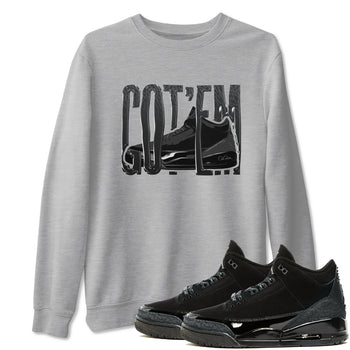 Air Jordan 3 Black Cat shirts to match jordans Wiggling Gotem sneaker tees 3s Retro Black Cat best t-shirts to wear with jordans SNRT Sneaker Tees unisex cotton Heather Grey 1 shirts