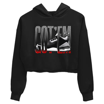 3s Black Cement shirts to match jordans Wiggling Gotem sneaker match tees Air Jordan 3 Black Cement match shoes to clothes SNRT Sneaker Tees unisex cotton Black 2 crop tee