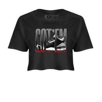3s Black Cement shirts to match jordans Wiggling Gotem sneaker match tees Air Jordan 3 Black Cement match shoes to clothes SNRT Sneaker Tees unisex cotton Black 2 crop tee