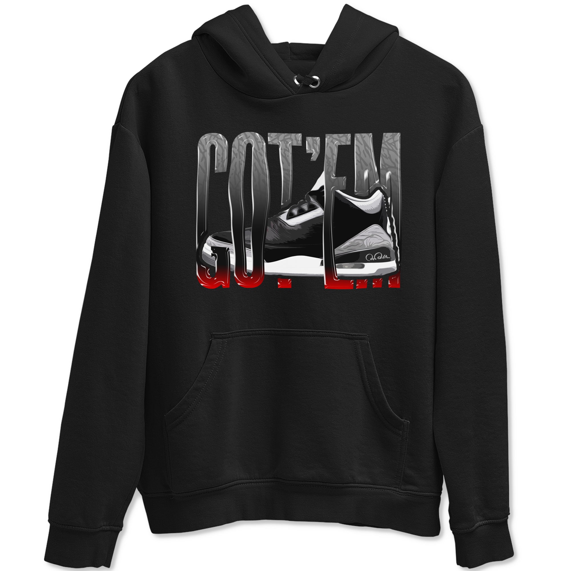 3s Black Cement shirts to match jordans Wiggling Gotem sneaker match tees Air Jordan 3 Black Cement match shoes to clothes SNRT Sneaker Tees unisex cotton Black 2 shirts
