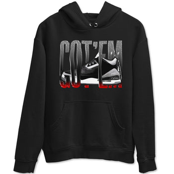 3s Black Cement shirts to match jordans Wiggling Gotem sneaker match tees Air Jordan 3 Black Cement match shoes to clothes SNRT Sneaker Tees unisex cotton Black 2 shirts