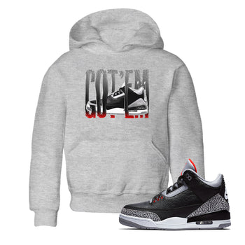 3s Black Cement shirts to match jordans Wiggling Gotem sneaker match tees Air Jordan 3 Black Cement match shoes to clothes SNRT Sneaker Tees Youth Baby Heather Grey 1 tee