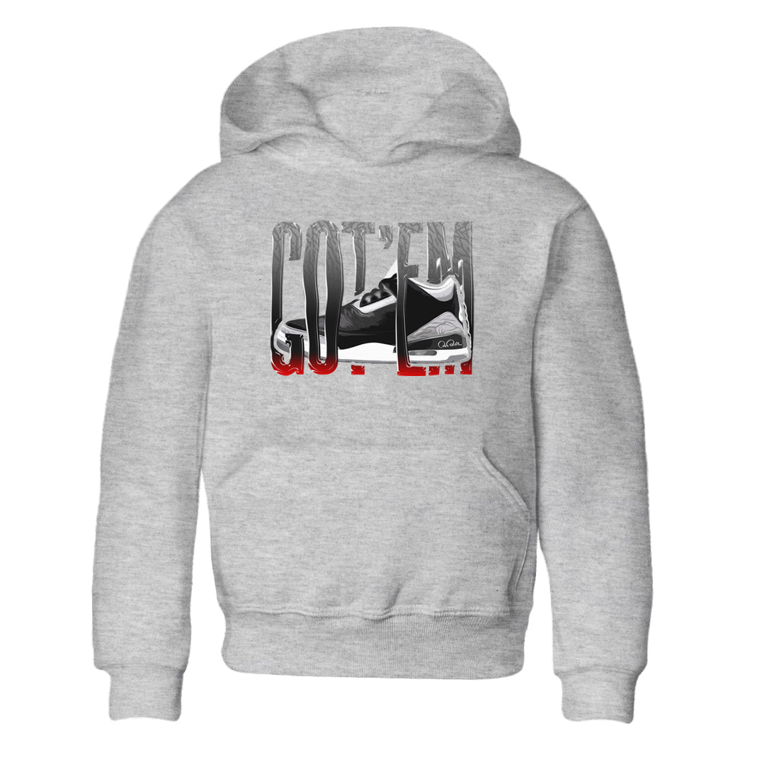 3s Black Cement shirts to match jordans Wiggling Gotem sneaker match tees Air Jordan 3 Black Cement match shoes to clothes SNRT Sneaker Tees Youth Baby Heather Grey 2 tee