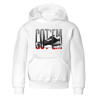 3s Black Cement shirts to match jordans Wiggling Gotem sneaker match tees Air Jordan 3 Black Cement match shoes to clothes SNRT Sneaker Tees Youth Baby White 2 tee