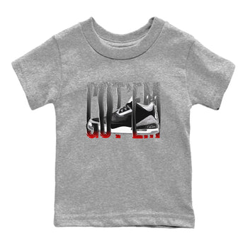 3s Black Cement shirts to match jordans Wiggling Gotem sneaker match tees Air Jordan 3 Black Cement match shoes to clothes SNRT Sneaker Tees Youth Baby Heather Grey 1 tee