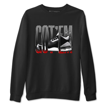 3s Black Cement shirts to match jordans Wiggling Gotem sneaker match tees Air Jordan 3 Black Cement match shoes to clothes SNRT Sneaker Tees unisex cotton Black 2 shirts