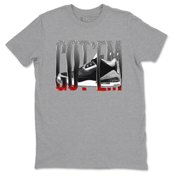 3s Black Cement shirts to match jordans Wiggling Gotem sneaker match tees Air Jordan 3 Black Cement match shoes to clothes SNRT Sneaker Tees unisex cotton Heather Grey 2 shirts