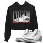 3s Cement Grey shirts to match jordans Wiggling Gotem sneaker match tees Air Jordan 3 Cement Grey SNRT Sneaker Release Tees unisex cotton Black 1 Crop Shirts