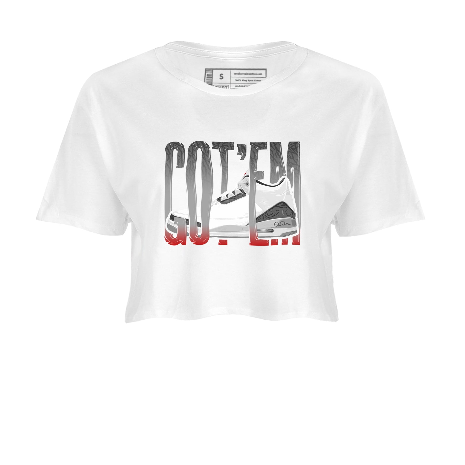 3s Cement Grey shirts to match jordans Wiggling Gotem sneaker match tees Air Jordan 3 Cement Grey SNRT Sneaker Release Tees unisex cotton White 2 Crop Shirts