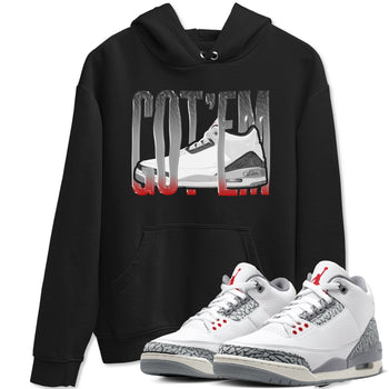 3s Cement Grey shirts to match jordans Wiggling Gotem sneaker match tees Air Jordan 3 Cement Grey SNRT Sneaker Release Tees unisex cotton Black 1 crew neck shirts
