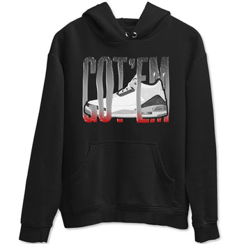 3s Cement Grey shirts to match jordans Wiggling Gotem sneaker match tees Air Jordan 3 Cement Grey SNRT Sneaker Release Tees unisex cotton Black 2 crew neck shirts